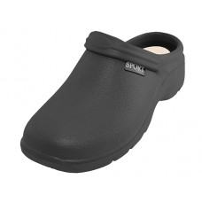 S2390M-BB - Wholesale Men's " Sport " Close Toe Rubber Nursing Clogs ( *Black Color ) 